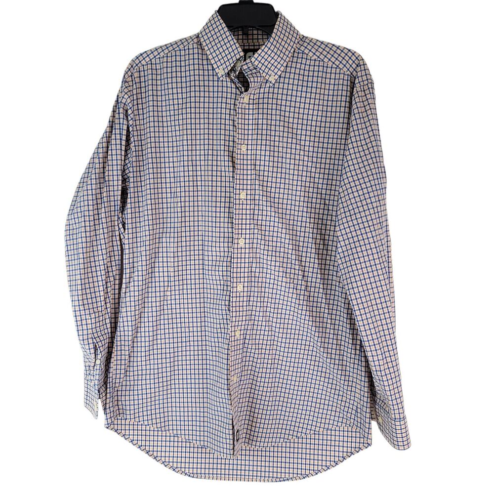 FootJoy‎ Button Down  Shirt Golf Oxford Mens Medium Plaid Embroidered Nylon